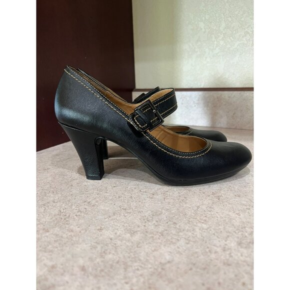 Mootsie Tootsie Moartstars Black Leather Mary Jane Heels 3" Heel Size 8M Comfort - Picture 8 of 9